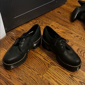 Dr. Martens Black Leather Oxfords with Chunky Sole